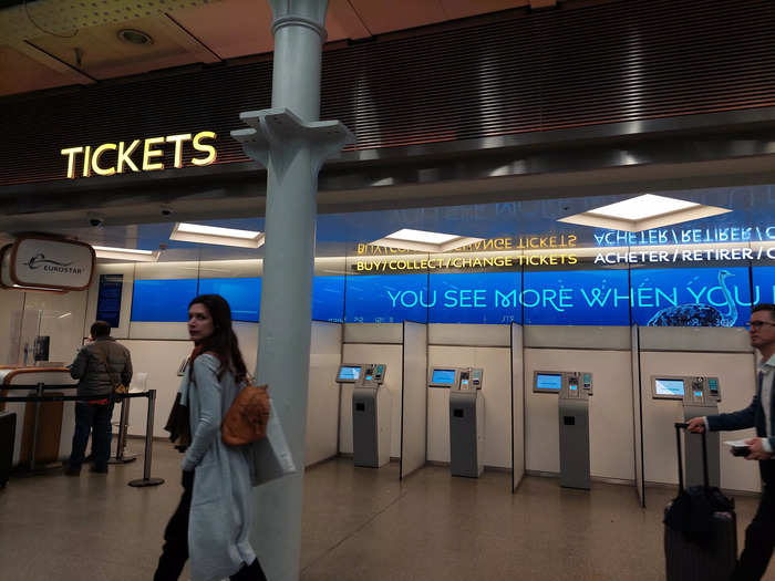 ... but Eurostar has a separate section in the station. This included customer service desks and counters where you could buy and collect tickets.