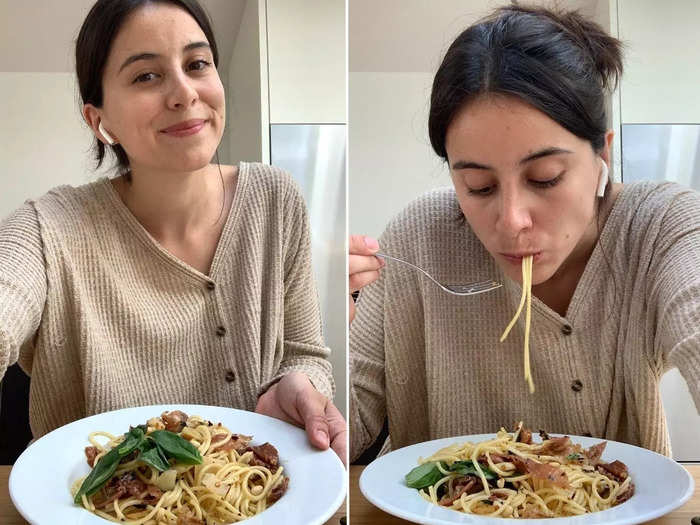 With the pasta ready to go, I plated it, added some fresh basil leaves, and took my first bite. My first impression was that it looked professional but tasted much saltier than I wanted it to be.