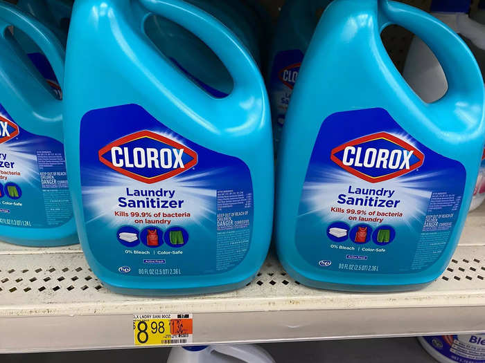 Clorox laundry sanitizer gets the stink out of your clothes.