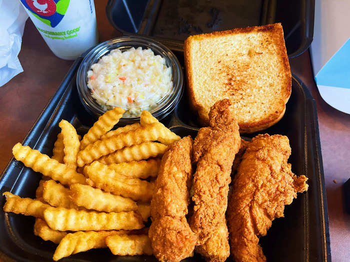 My five-piece chicken tenders combo from Zaxby