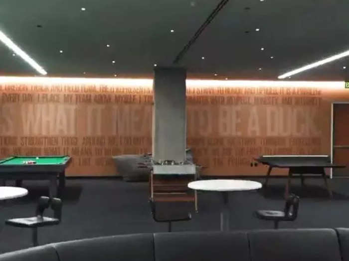 There is a lounge for the athletes that includes games.