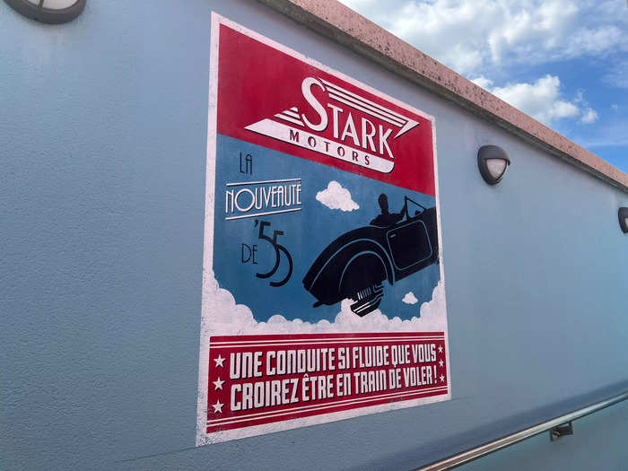 An ad at the very back of Avengers Campus for Stark Motors contains the year 1955.
