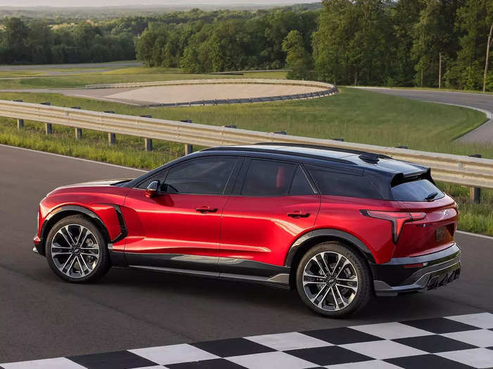 The all-wheel-drive Blazer EV SS promises 557 horsepower and 648 pound-feet of torque. Chevy expects it