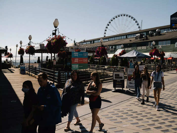 Stroll by the Seattle waterfront.