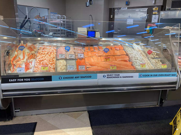 I loved the customizable fish counter where shoppers could choose a seafood and its seasonings and purchase it in an oven-ready bag.