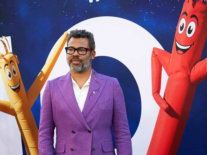 Director Jordan Peele wore a statement purple suit that nodded to the movie.