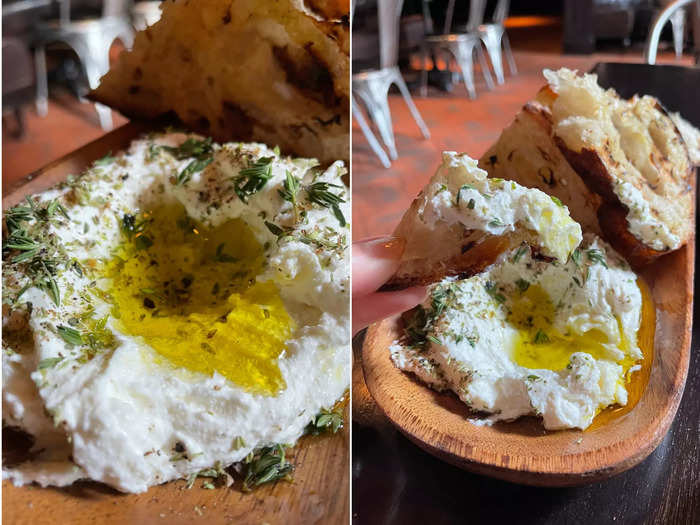 When it came time to order, I asked for my appetizers first. They both came out at the same time, but I started with the ricotta.