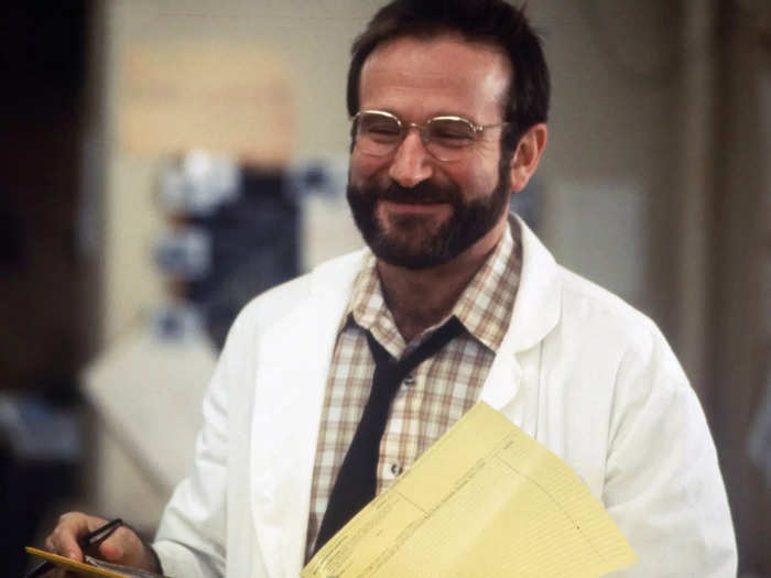 Williams plays a painfully shy doctor who connects with comatose patients in the 1990 film "Awakenings," based on a true story.