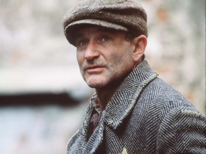 In the 1999 Holocaust film "Jakob the Liar," Williams plays a Polish shopkeeper who tells tall tales to keep the Jewish residents of the ghetto hopeful.