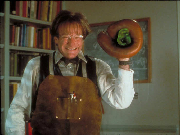 In "Flubber," released in 1997, Williams plays an absent-minded scientist who creates flying rubber, or "flubber."