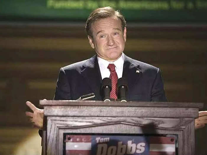 In the 2006 political satire "Man of the Year," he plays a Jon Stewart-esque figure who runs for president, and wins.