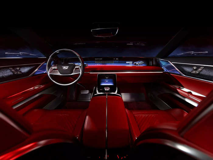 A 55-inch display spans the entire width of the car