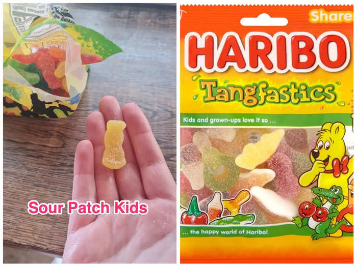 I enjoyed the combination of sour and sweet in the Sour Patch Kids. However, Haribo is superior in my opinion, as the individual candies are larger in size and have a softer texture, which I find to be more enjoyable to eat.