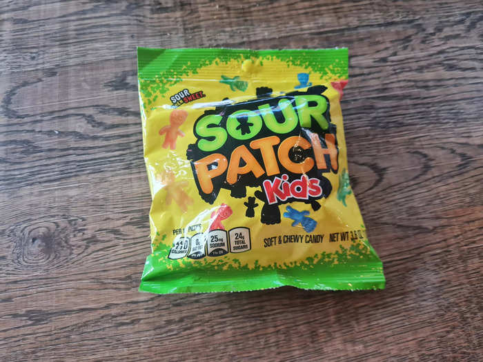 I was advised by an American colleague to try Sour Patch Kids, which she described as the US alternative to Haribo. I tried the original flavors, which cost £3.99, or around $4.80.