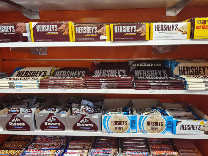 At the right of the store, there was a Hershey