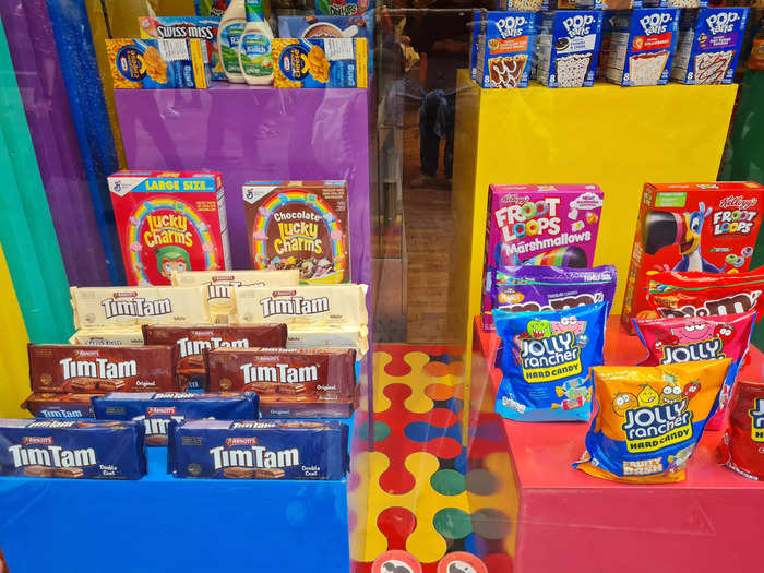 This was evident when looking at the window display, which featured Tim Tam, an Australian chocolate biscuit brand.