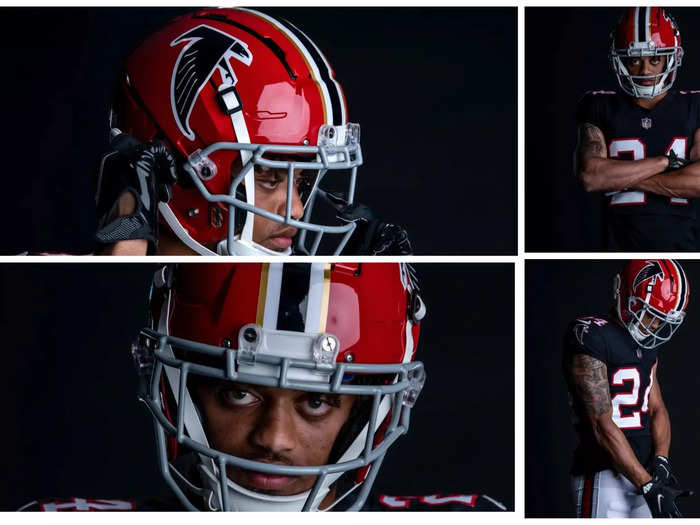 The Atlanta Falcons have a new red helmet to go with a 1966 throwback uniform they will wear this season.