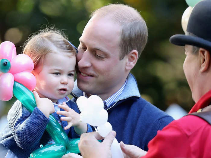 William and Charlotte shared a cute father-daughter moment during a visit to Canada in 2016.