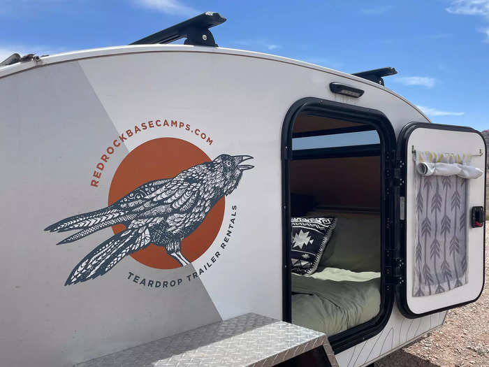 After scrolling through Vrbo, local blogs, travel sites, and Google, I found a small teardrop camper on Airbnb.