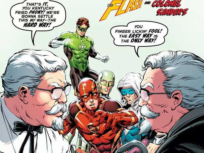 The Colonel has appeared in three promotional DC comics alongside The Justice League.