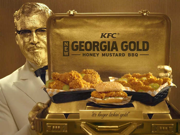 Colonel Sanders ad spots grew more outlandish in 2017 with "Titanic" actor Billy Zane playing the Golden Colonel to promote Georgia Gold Chicken.
