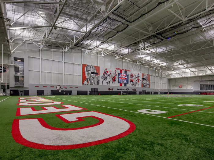 There is access to an indoor practice field.