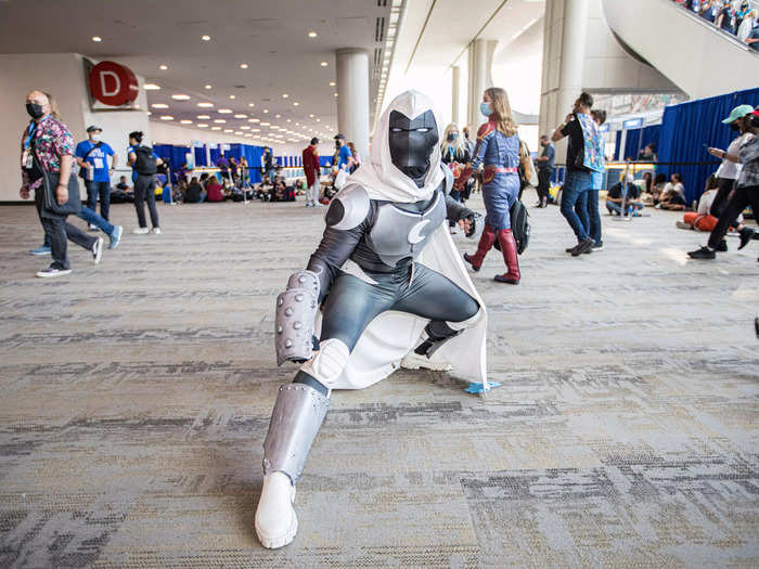 Moon Knight was a popular cosplay of the Con with many variations on the character.