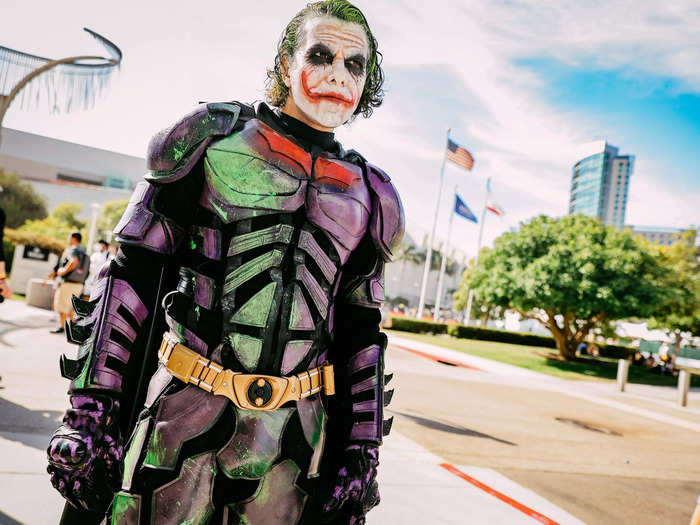 This impressive Heath Ledger-themed Joker was dressed as the Dark Knight.