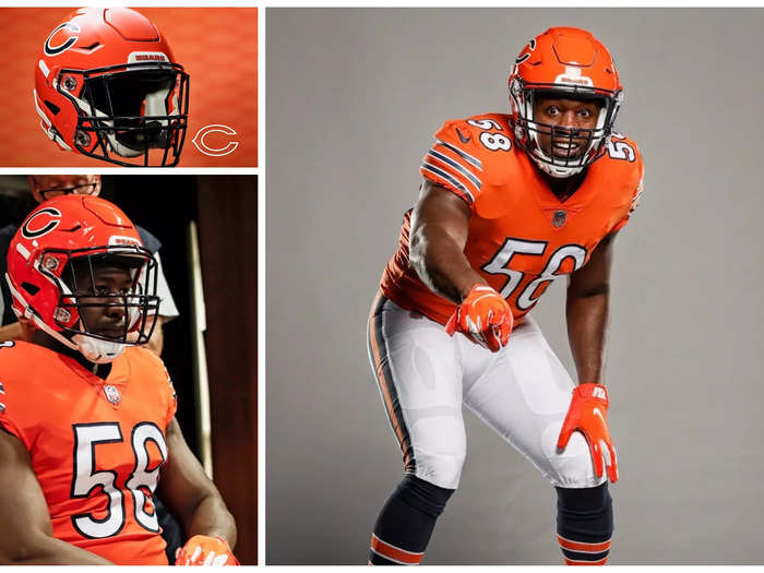 The Chicago Bears have added an orange helmet to go with their orange alternate jersey.