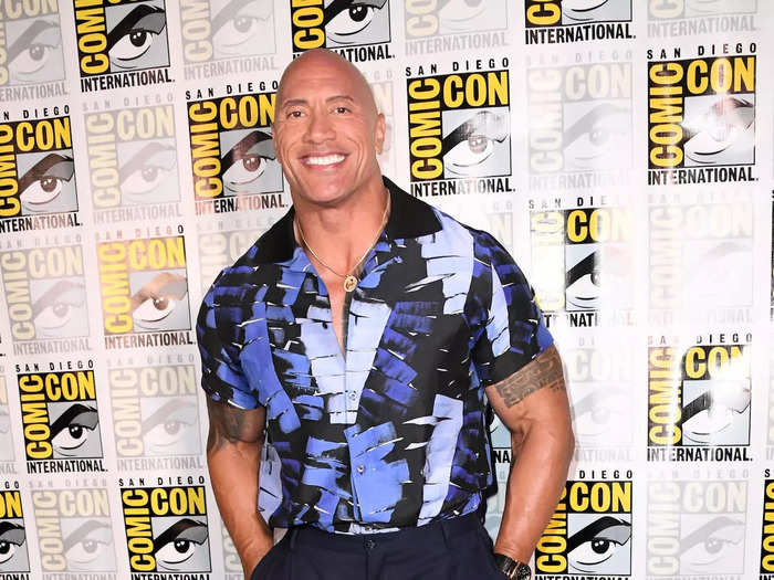 Dwayne Johnson chose a simple yet sharp look for his Comic-Con appearance.