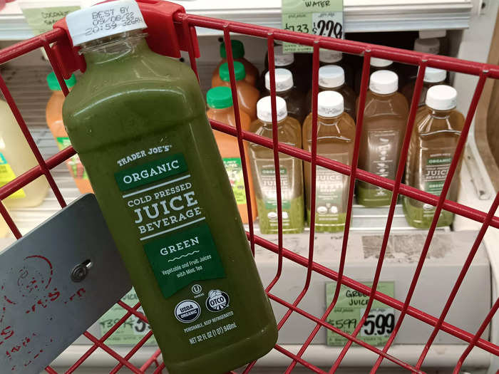 Buying this organic, cold-pressed green juice is much easier than making my own.