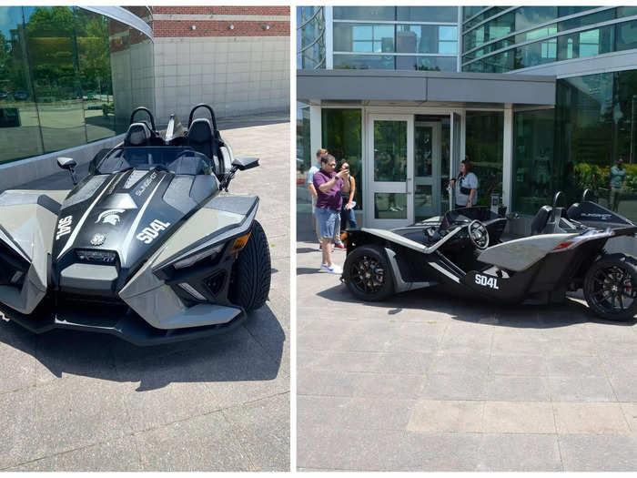 To get around town, Tucker even has a new personalized 3-wheeled Polaris Slingshot that he plans to use when hosting recruits.