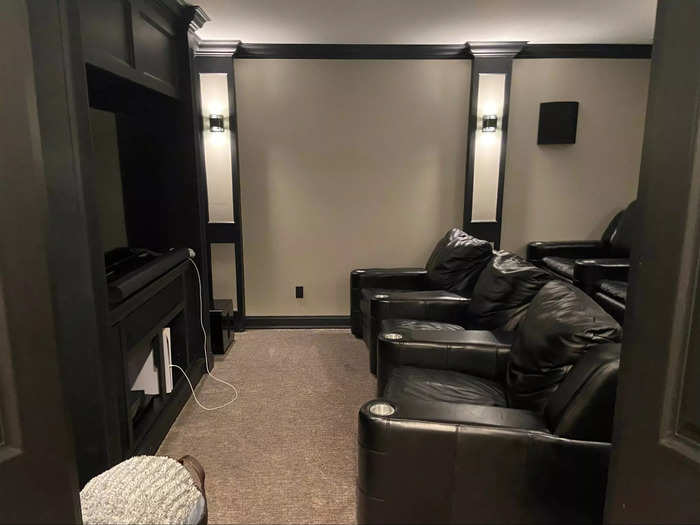 The area also has a theater room.