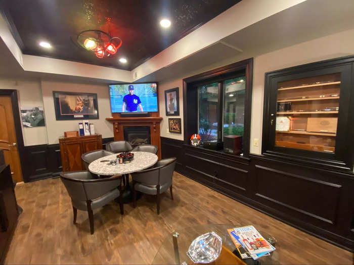 It also has a humidor (of course) and a card table.