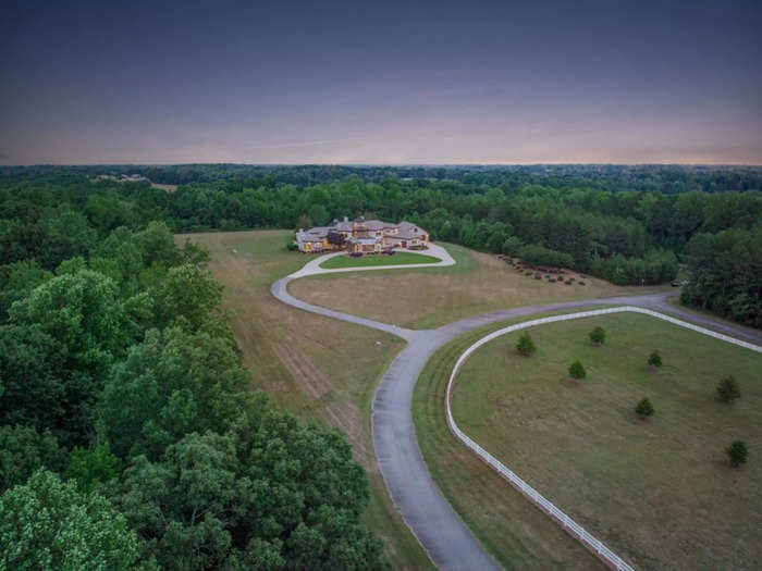 The grounds are well-manicured, and there is a nice mix of open areas and trees.