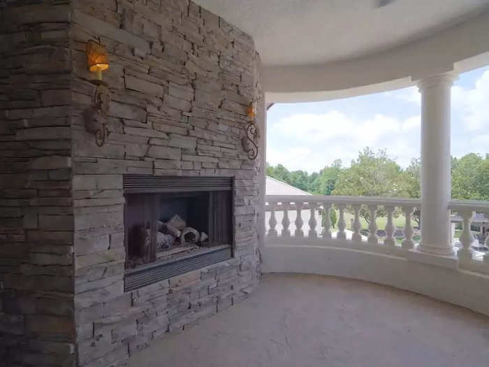 There is an outdoor fireplace off the primary suite.