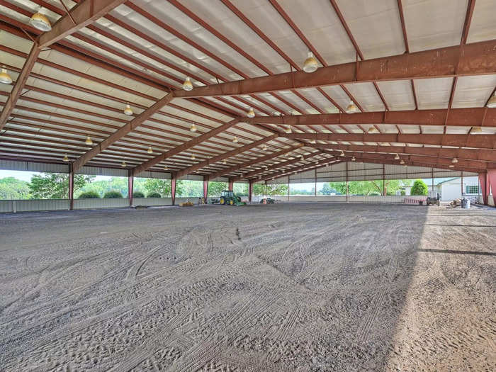 Here is a look inside the covered riding area.