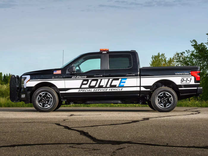 Ford on Thursday unveiled the 2023 F-150 Lightning Pro Special Service Vehicle, an electric pickup truck built for police departments.