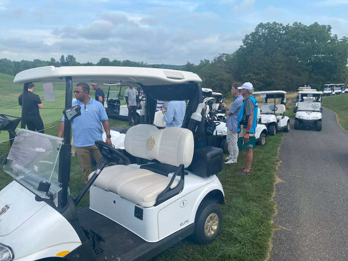 After following Trump and his group for most of the front nine, I peeled off to follow some other action across the course. Other groups playing the pro-am were walking the course by foot.
