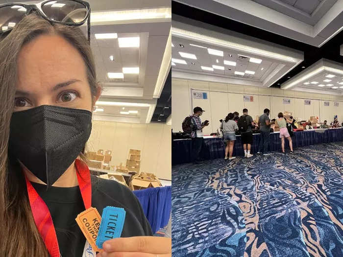 If you received a ticket from a panel to receive swag, you had to make a 12-minute trek outside of the convention center to the back of a hotel to trade it inside an unsuspecting room.