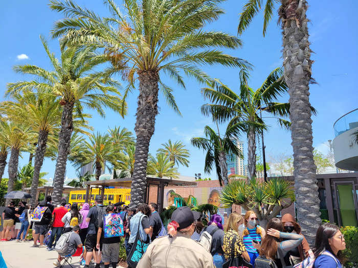 Lines to get into popular activations were long and involved waiting for hours outdoors, with the hot sun beating down on fans.