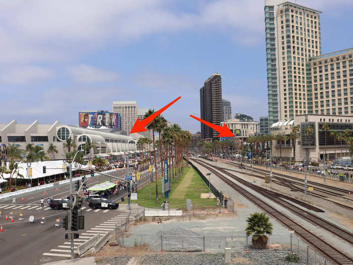 Fans had to circumvent train tracks that ran parallel to the convention center, which made it more difficult to get to different activities.