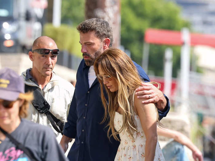 Lopez kept her daytime looks simple in summery floral dresses as she toured the city of love with her new husband Ben Affleck.