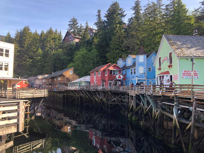 We sailed into our final stop, Ketchikan on Revillagigedo Island at 7:15 p.m., right on schedule.