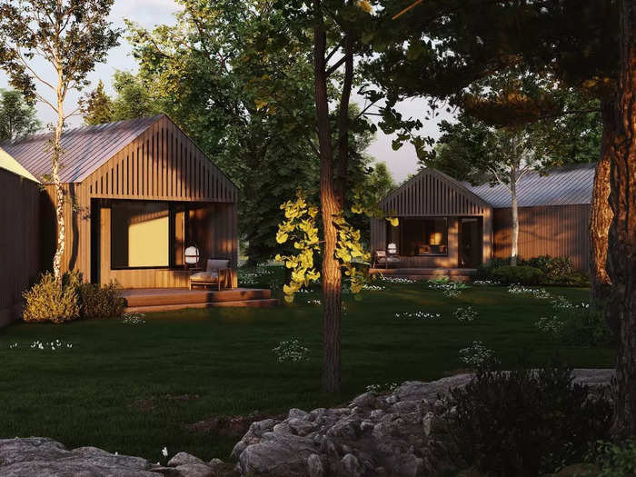 The property — located about a three hour drive from Toronto — will have 17 modern 450-square-foot cabins with views of nature, a dining building for high-end meals, and a spa.