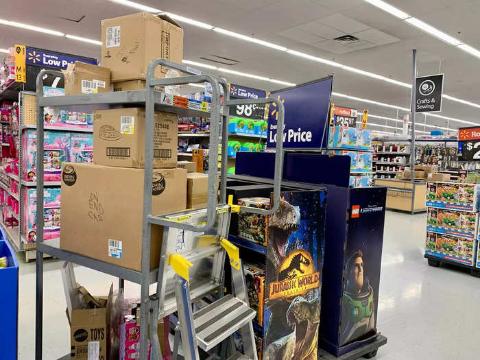 I also saw boxes holding more items throughout the store, some being unloaded by workers and others seemingly left there.