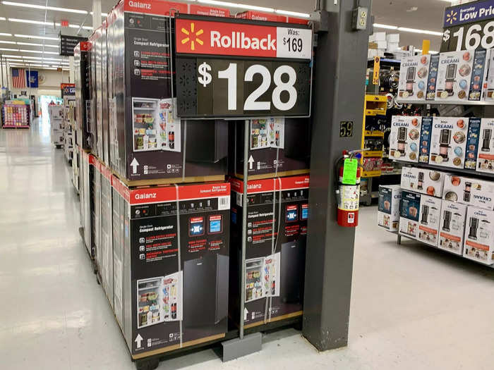 End caps and displays in between aisles showed dozens of rollbacks, primarily on appliances.