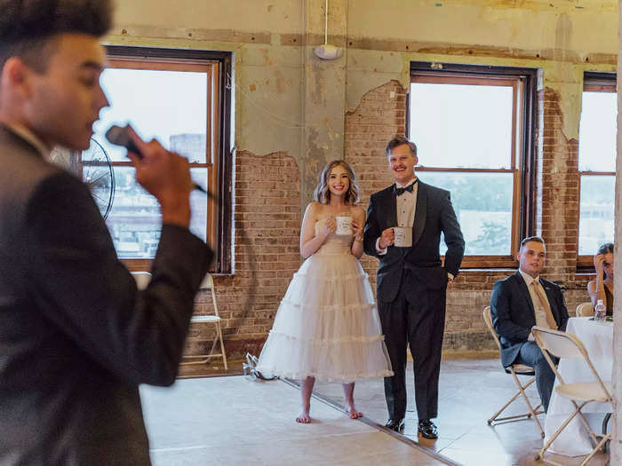 Lily and Blake danced the night away at their reception, and Lily kicked off her shoes for most of the event.