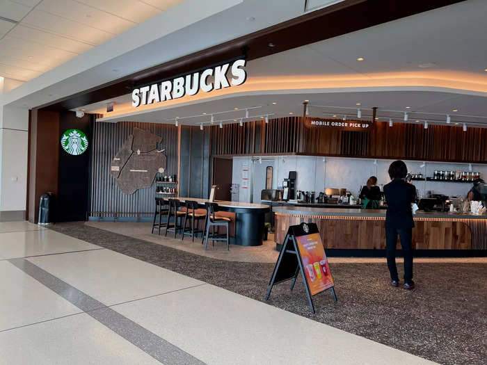 …as well as Starbucks. According to Mazullo, there are four Starbucks throughout the new Terminal C, but no Dunkin