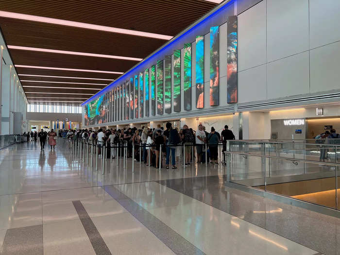 According to a Delta spokesperson, the scene on the screen, which features things like waterfalls and mountains, changes when a delta flight takes off. The new image will be the destination of that flight.